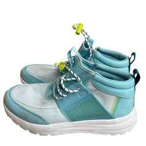 Hey Dude Sirocco Mid Sport Teal Lace Up Sneakers Women US Size 7 EUC outdoor